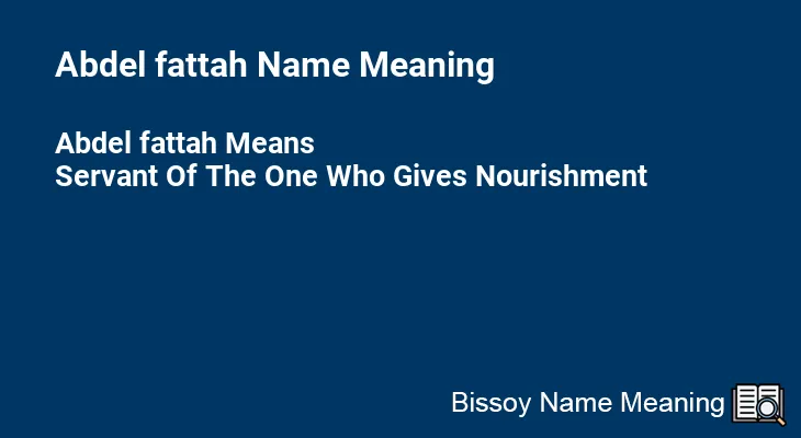 Abdel fattah Name Meaning